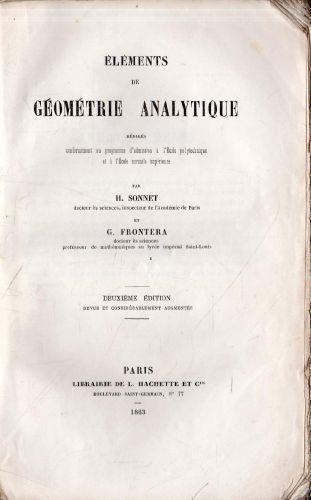 Eléments de Géométrie Analytique - copertina