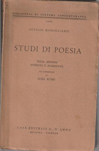 Studi di poesia - A. Momigliano - copertina