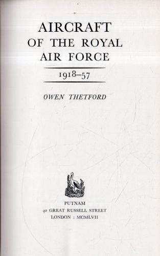 Aircraft of the royal air force (1918-57) - copertina