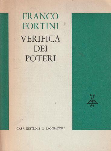 Verifica dei pooteri - F. Fortini - copertina