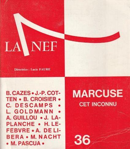 La nef: Marcuse cet inconnu - copertina