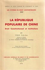 La République Populaire de Chine - Droit Constitutionnel et Institutions