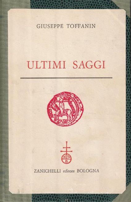 Ultimi saggi - G. Toffanin - copertina