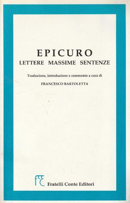 Epicuro: lettere, massime, sentenze - copertina
