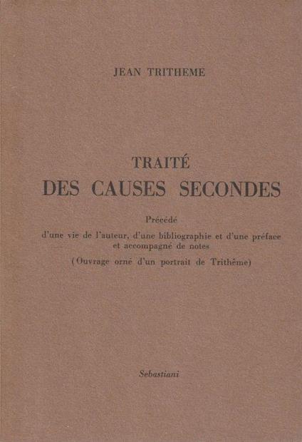 Traité des causes secondes - copertina