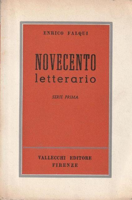 1° Edizione ! Novecento letterario. Serie prima - copertina