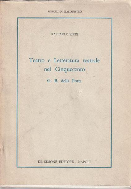 Teatro e Letteratura teatrale nel Cinquecento - copertina