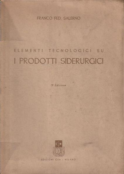 Elementi tecnologici su i prodotti siderurgici - copertina