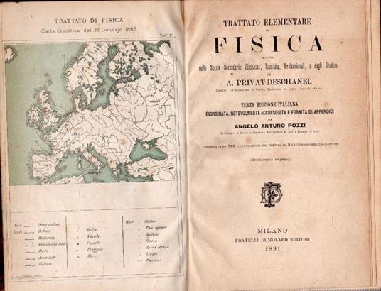 Trattato elementare di fisica. Ed. Dumolard 1891 - copertina