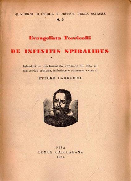 Evangelista Torricelli: De Infinitis Spiralibus - copertina