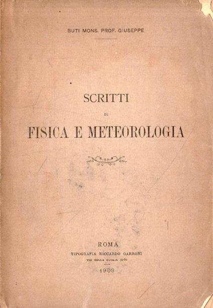 Scritti di Fisica e Meteorologia - copertina