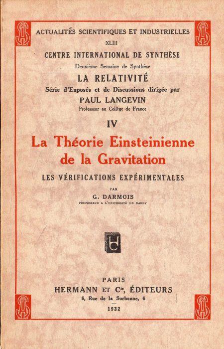 La Théorie Einsteinienne de la Gravitation - copertina