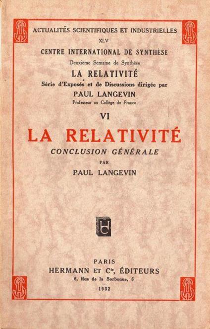 La Relativité: Conclusion Générale - copertina