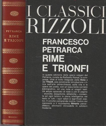 Rime e Trionfi - Francesco Petrarca - copertina