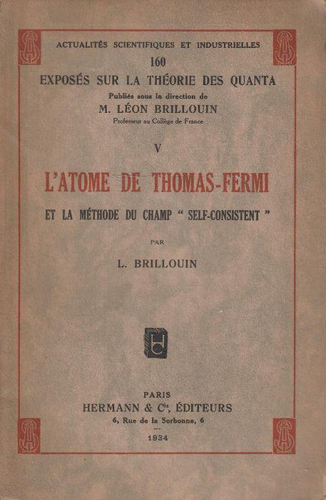 Exposés sur la théorie des quanta - Vol. V - L' athome de Thomas Fermi et la méthode du champ "self-consistent" - copertina