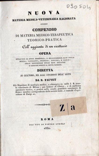 Compendio di Materia Medico - Terapeutica, Teorico - Pratica - copertina