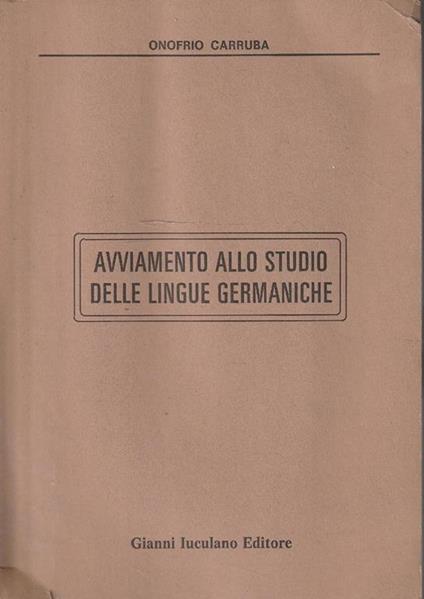 Avviamento allo studio delle lingue germaniche - Onofrio Carruba - copertina