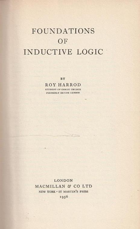 Foundations of inductive logic - Roy Harrod - 2