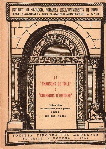 Le Chansons de Toile o Chansons d' Histoire - Guido Saba - copertina