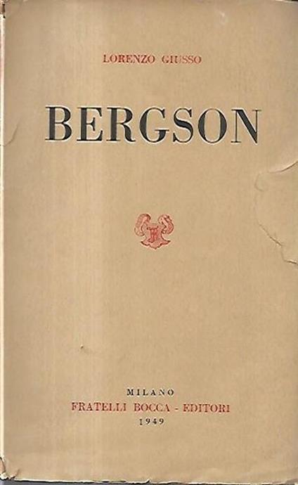 Bergson - Lorenzo Giusso - copertina