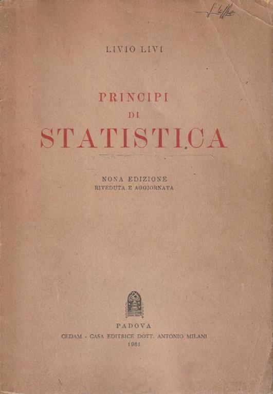 Principi di statistica - Livio Livi - copertina