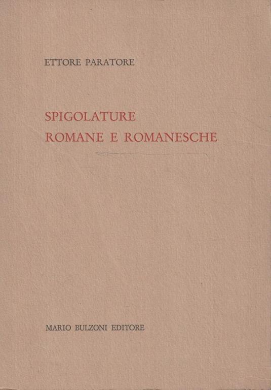 Spigolature romane e romanesche - Ettore Paratore - copertina