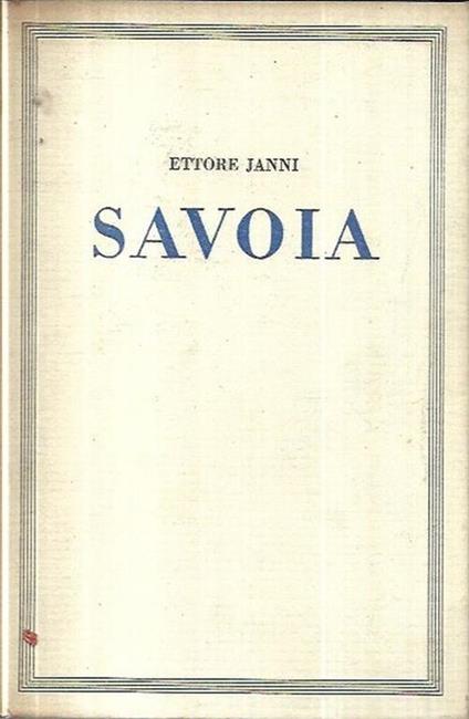 Savoia - Ettore Janni - copertina