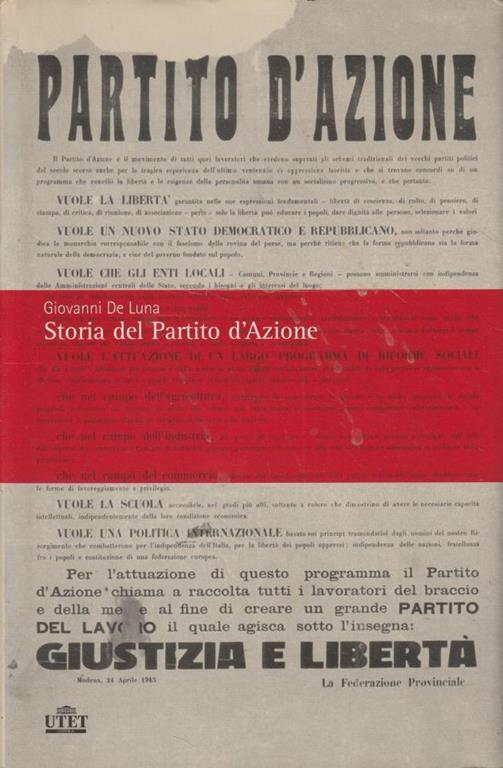 Autografato ! Storia del Partito d'Azione - Giovanni De Luna - copertina