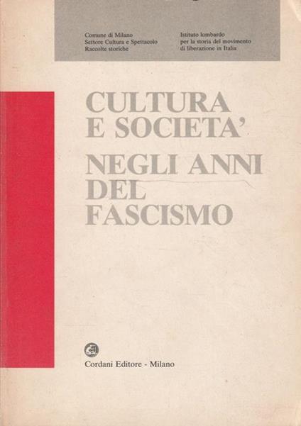 Cultura e società negli anni del fascismo - copertina