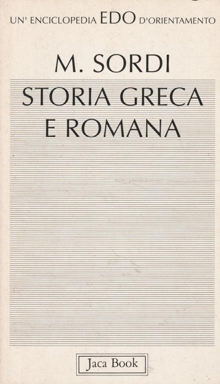 Storia greca e romana - Marta Sordi - copertina