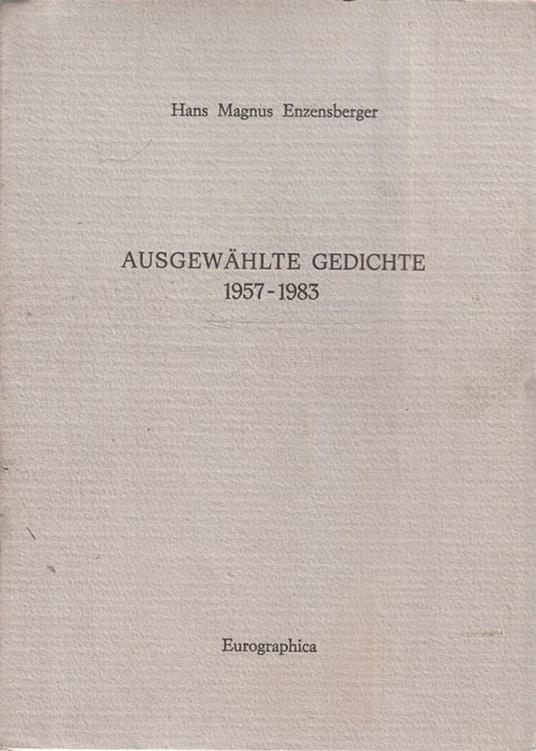 Autografato ! Ausgewahlte Gedichte 1957-1983 - Hans Magnus Enzensberger - copertina