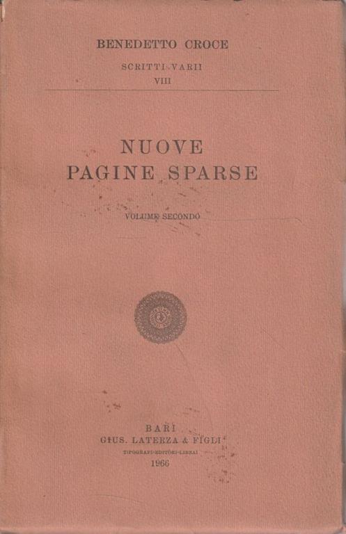 Nuove pagine sparse di Benedetto Croce Volume 2 - Benedetto Croce - copertina