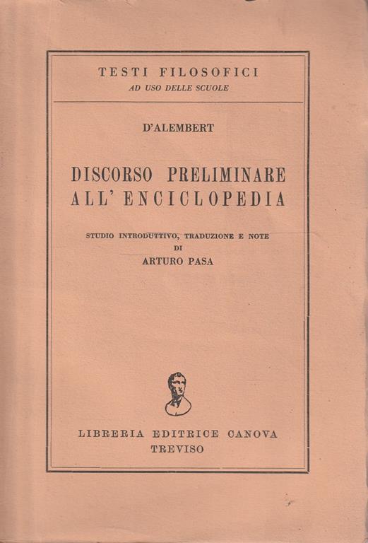 Discorso preliminare all'Enciclopedia - Jean-Baptiste d' Alembert - copertina