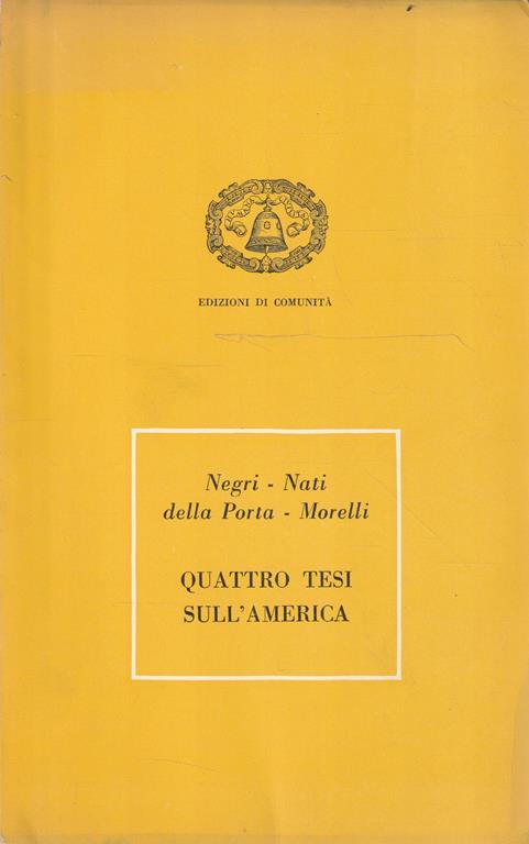 Quattro tesi sull'America - copertina