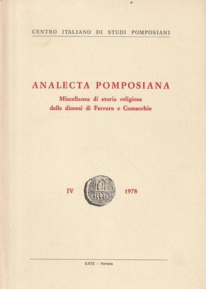 Anacleta pomposiana. Miscellanea di storia religiosa delle diocesi di Ferrara e Comacchio - copertina