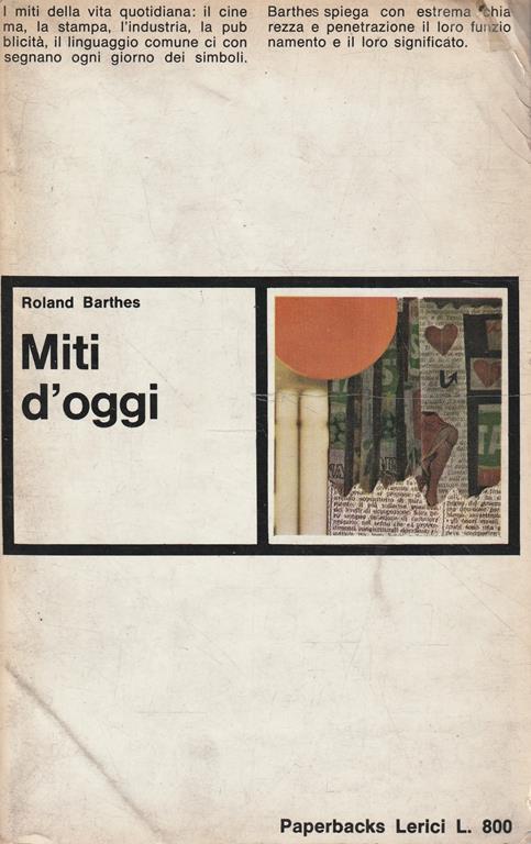 Miti d'oggi - Roland Barthes - copertina