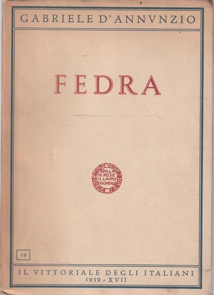 Fedra - Gabriele D'Annunzio - copertina