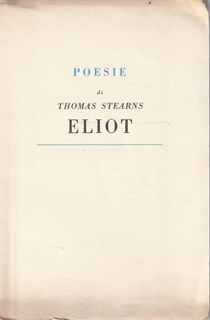 Poesie di Thomas Stearns Eliot - copertina