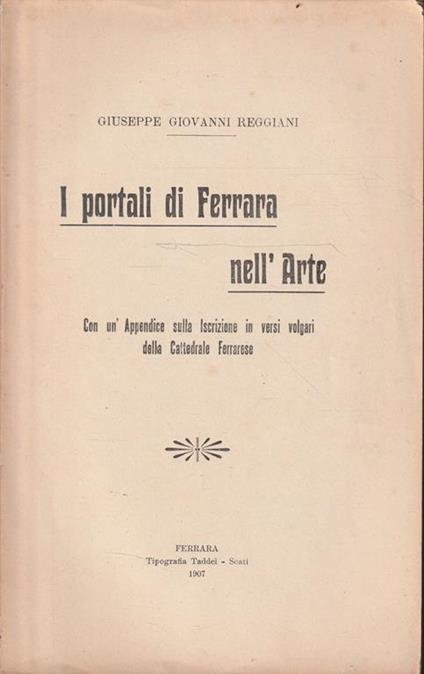 I portali di Ferrara nell' arte - copertina