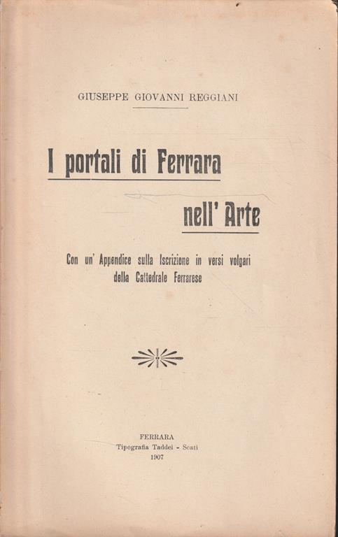 I portali di Ferrara nell' arte - copertina