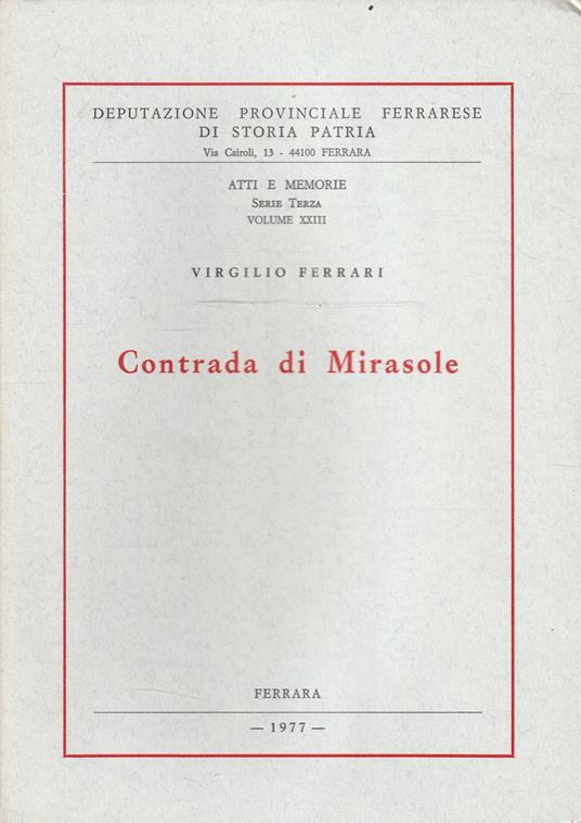Contrada di Mirasole - V. Ferrari - copertina