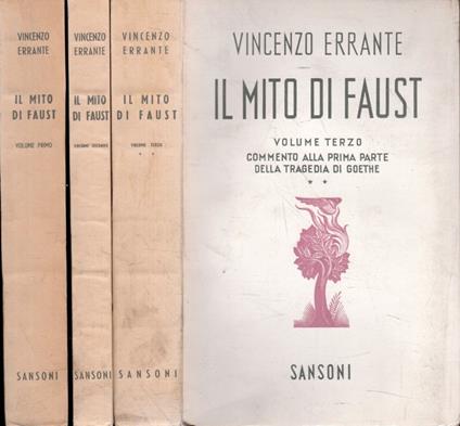 Il mito di Faust ( 3 vol.) - Vincenzo Errante - copertina