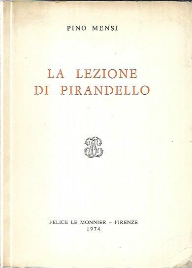 La lezione di Pirandello - Pino Mensi - copertina