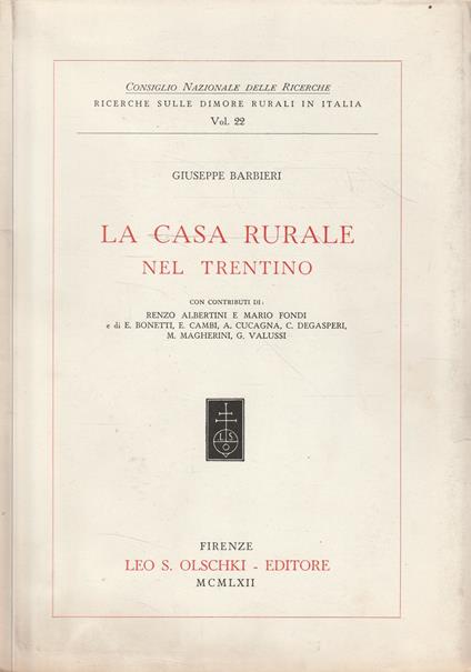 La casa rurale nel Trentino - Giuseppe Barbieri - copertina