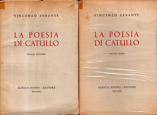 La poesia di Catullo (2 vol.) - Vincenzo Errante - copertina