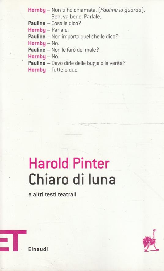 Chiaro di luna e altri testi teatrali - Harold Pinter - copertina