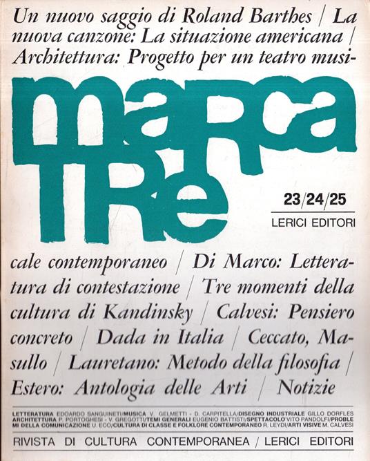 MARCATRÈ. Rivista di cultura contemporanea. 23/24/25 - copertina