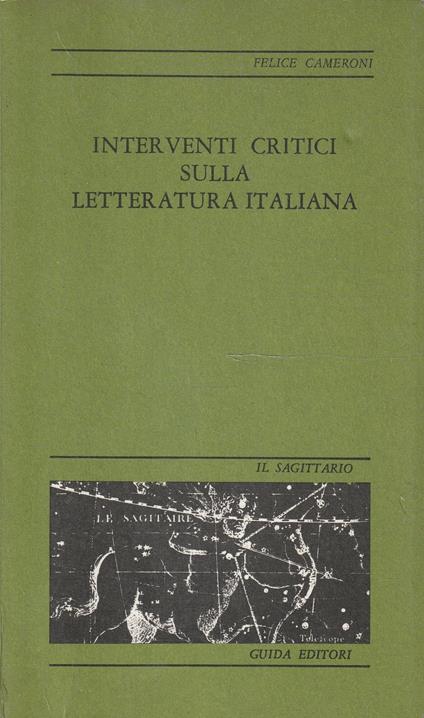 Interventi critici sulla letteratura italiana - Felice Cameroni - copertina