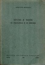 Studi e note di filologia e di esegesi