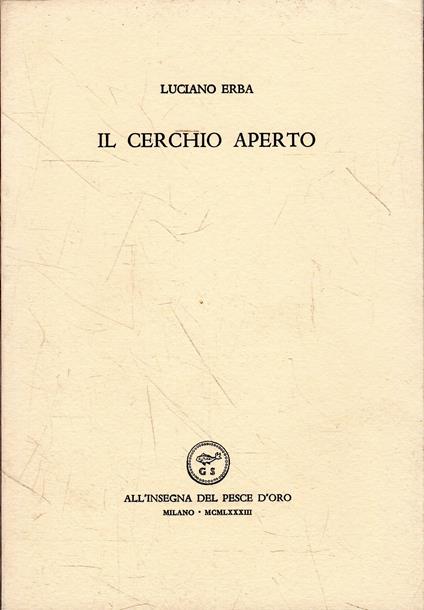 Il cerchio Aperto - Luciano Erba - copertina